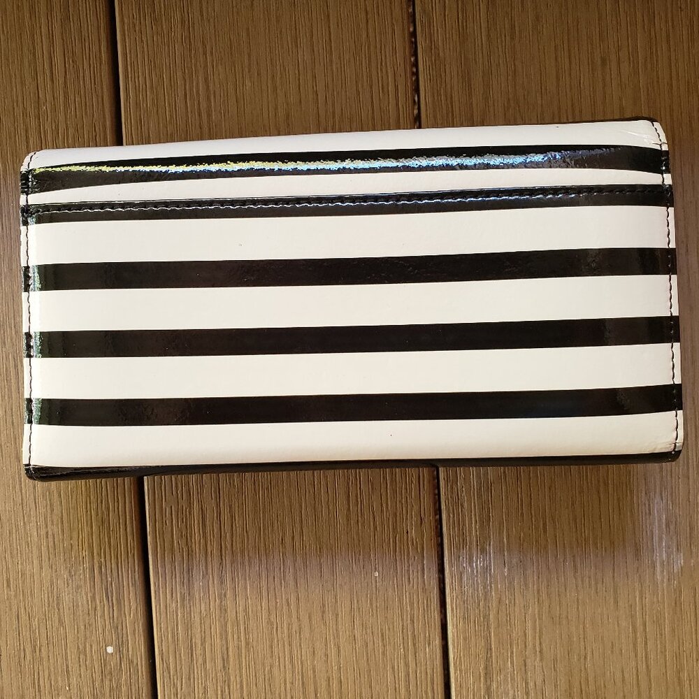 EUC KATE SPADE black / white striped wallet (OS) - Picture 5 of 10